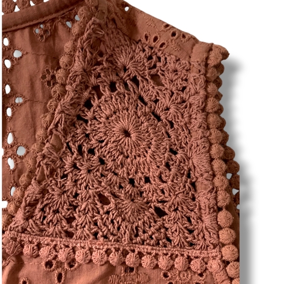 NWT Joie Broderie anglais crochet desert rose eyelet boho cotton tank top size S - Picture 7 of 11